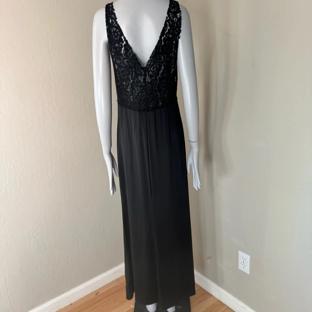 REFORMATION Aura Black Sheer Lace 100% Silk Slip Dress Maxi Size 8 - Picture 11 of 16